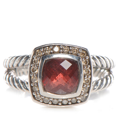 David Yurman Petite Albion Diamond Pyrope Garnet Ring 6 1 of 5