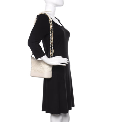 Chanel Aged Calfskin Quilted Small Gabrielle Hobo White 2 of 11