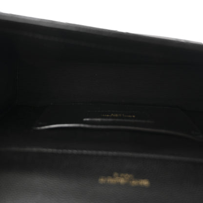 Saint Laurent Grain De Poudre Textured Mixed Matelasse Triquilt Small Monogram Satchel Black 5 of 10