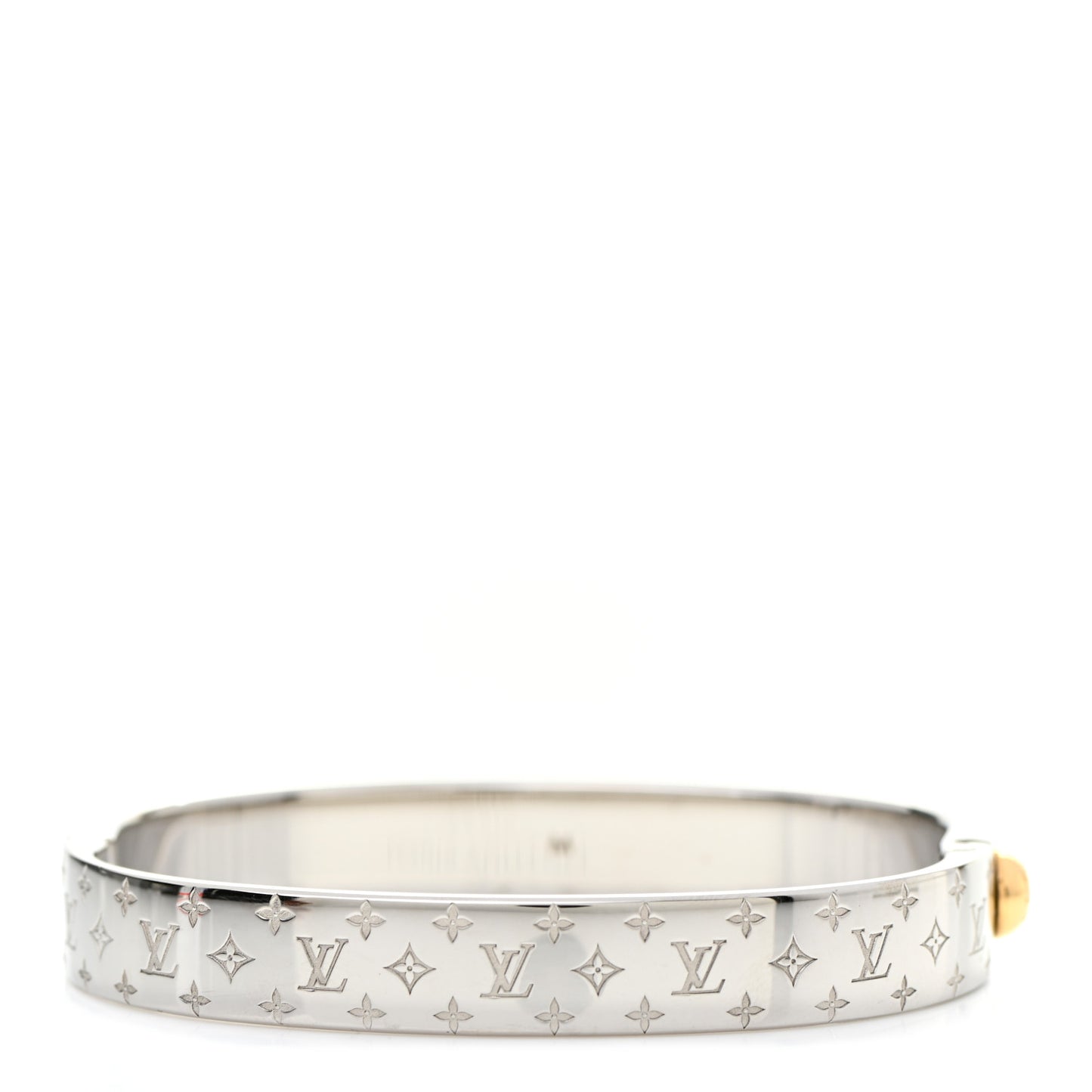 Brass Palladium Plated Nanogram Cuff M Silver