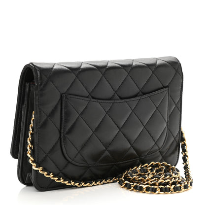 Chanel Lambskin Quilted Wallet On Chain WOC Black 3 of 11