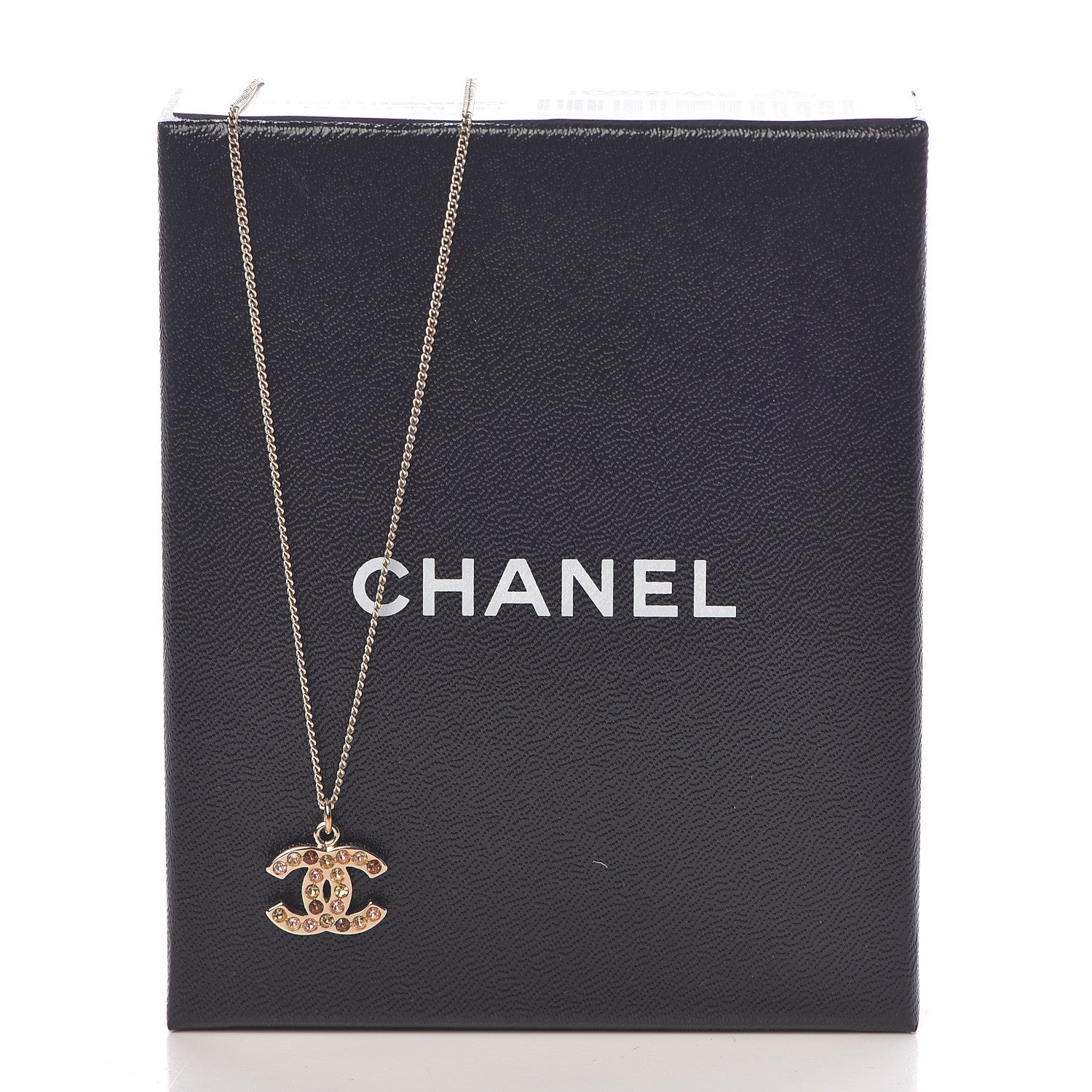 Chanel Crystal CC Necklace Gold Multicolor 6 of 6