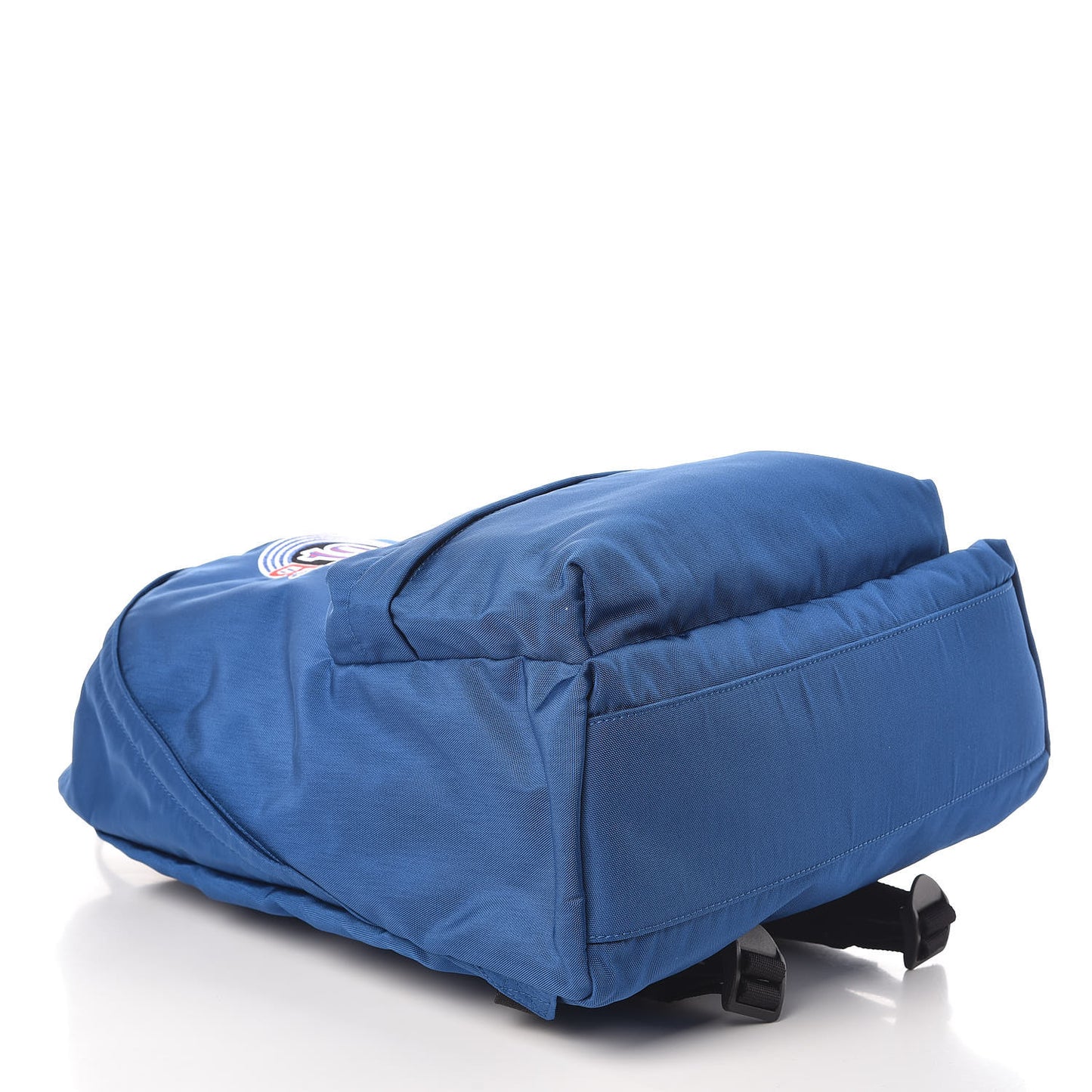 Textured Nylon Double Logo Explorer Backpack Bleu