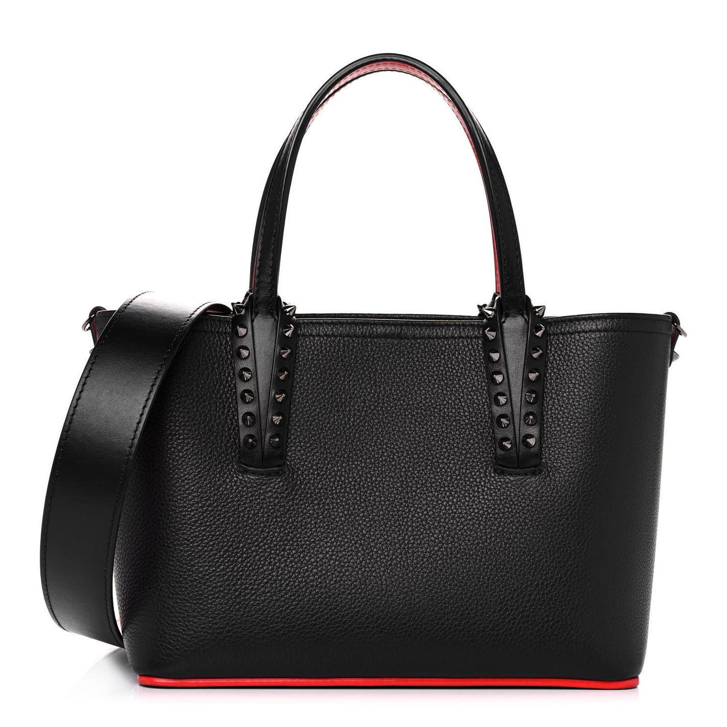 Calfskin Spikes Mini East West Cabata Tote Black