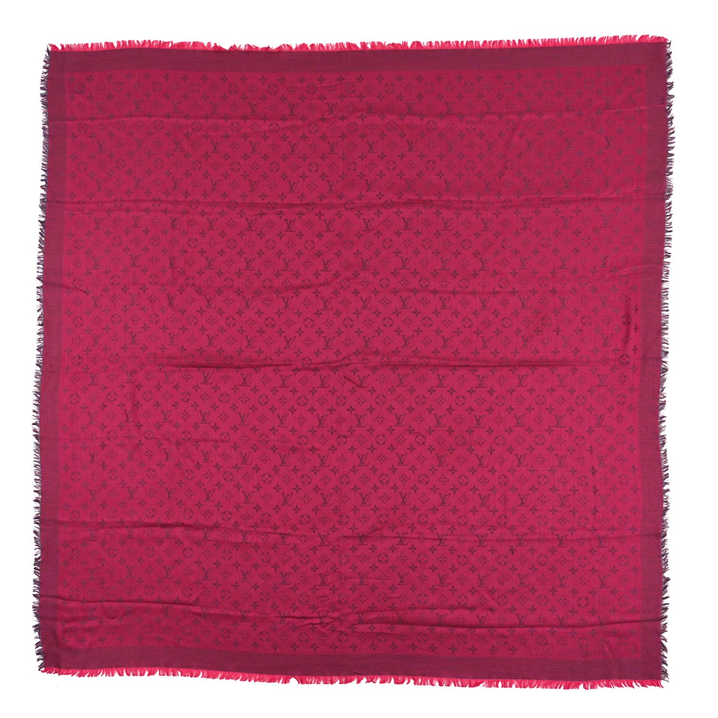 Silk Wool Monogram Rainbow Shawl