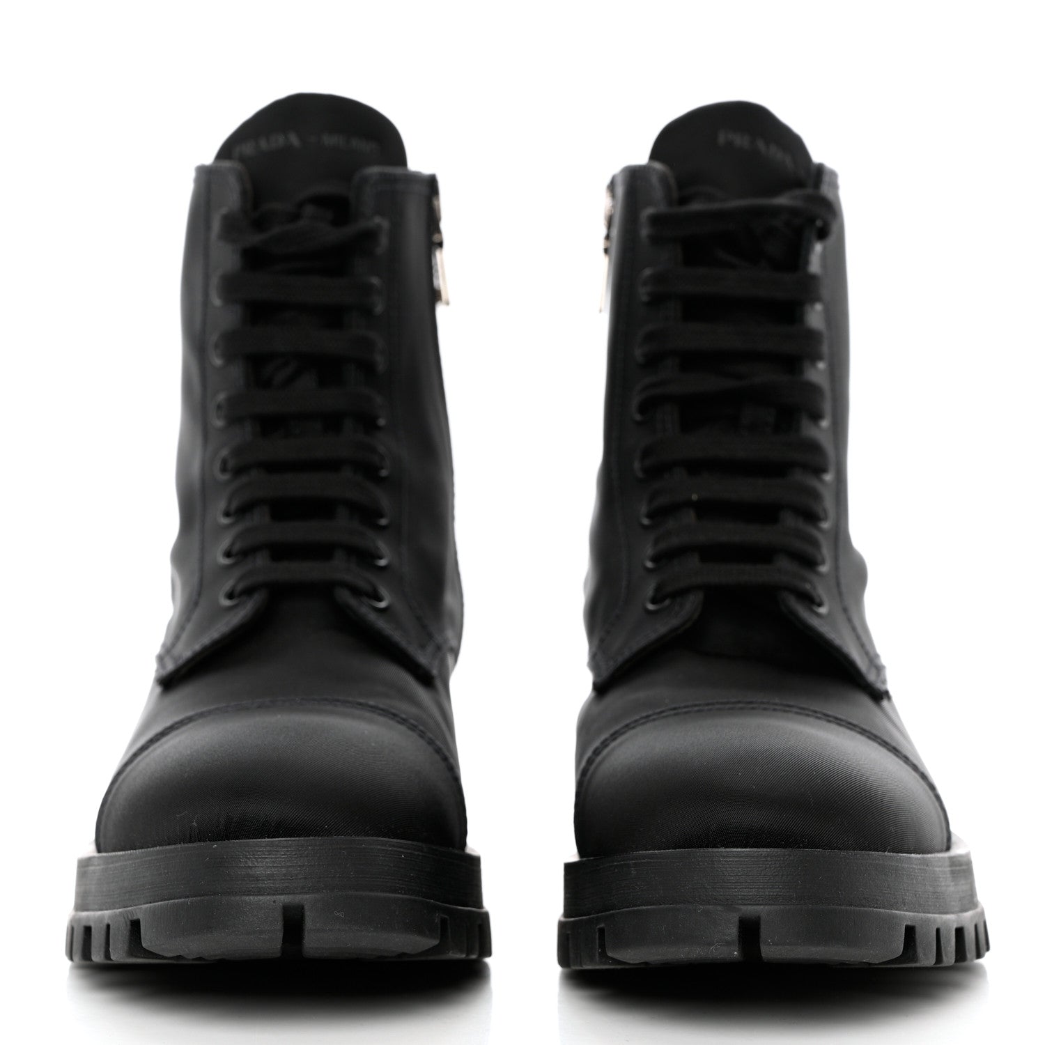 Prada Nylon Gabardine Captoe 30mm Combat Boots 37 Black 2 of 7