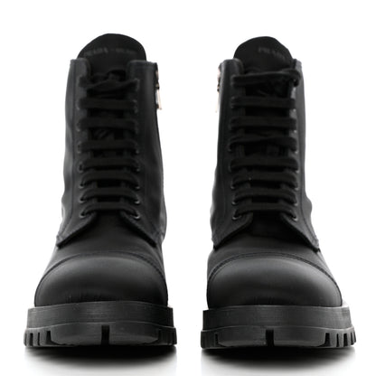 Prada Nylon Gabardine Captoe 30mm Combat Boots 37 Black 2 of 7