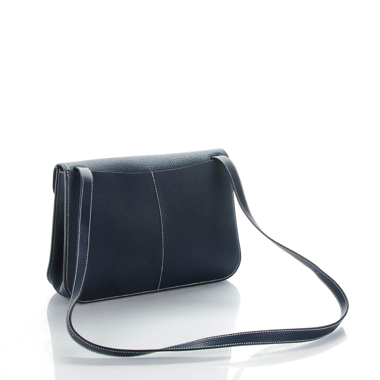 Hermes Taurillon Clemence Halzan 31 GM Bleu Nuit Indigo 4 of 8