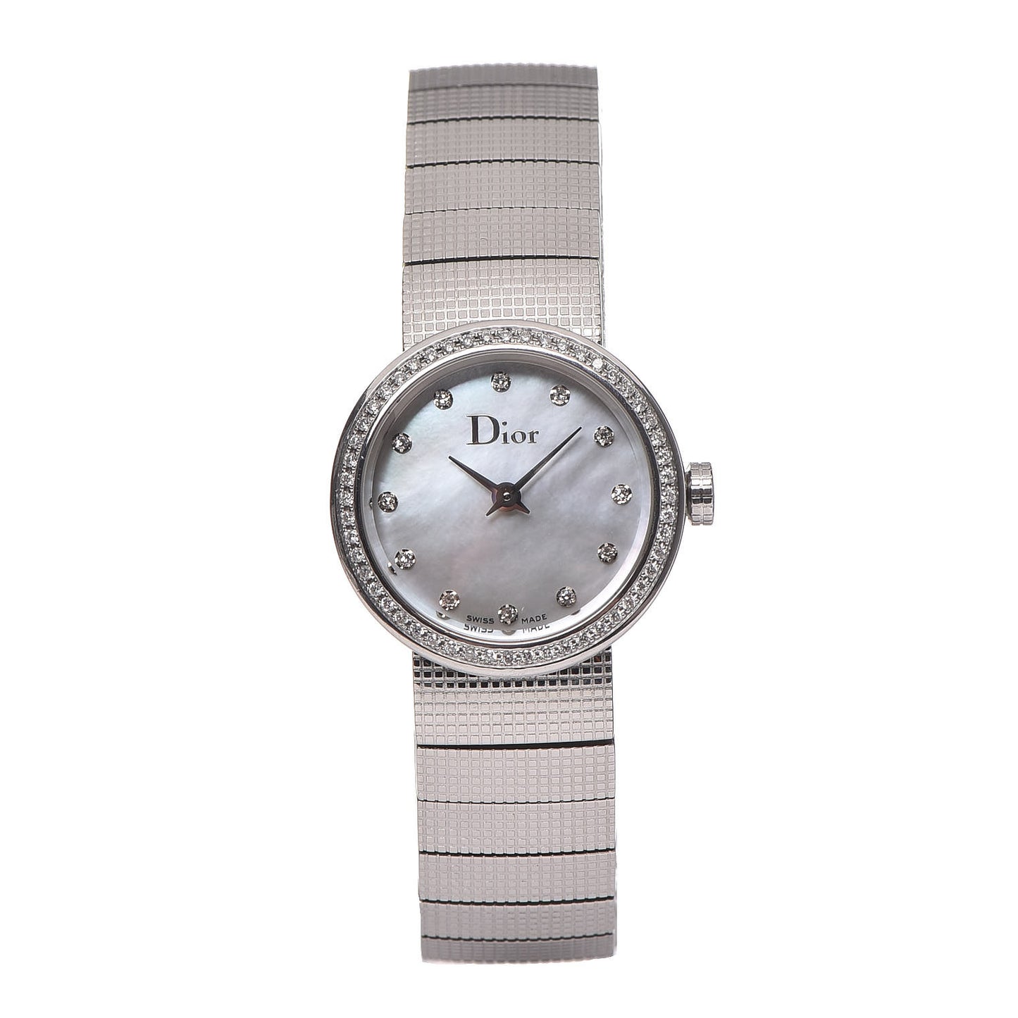 Stainless Steel Diamond Mother of Pearl 23mm La D De Dior Quartz Watch