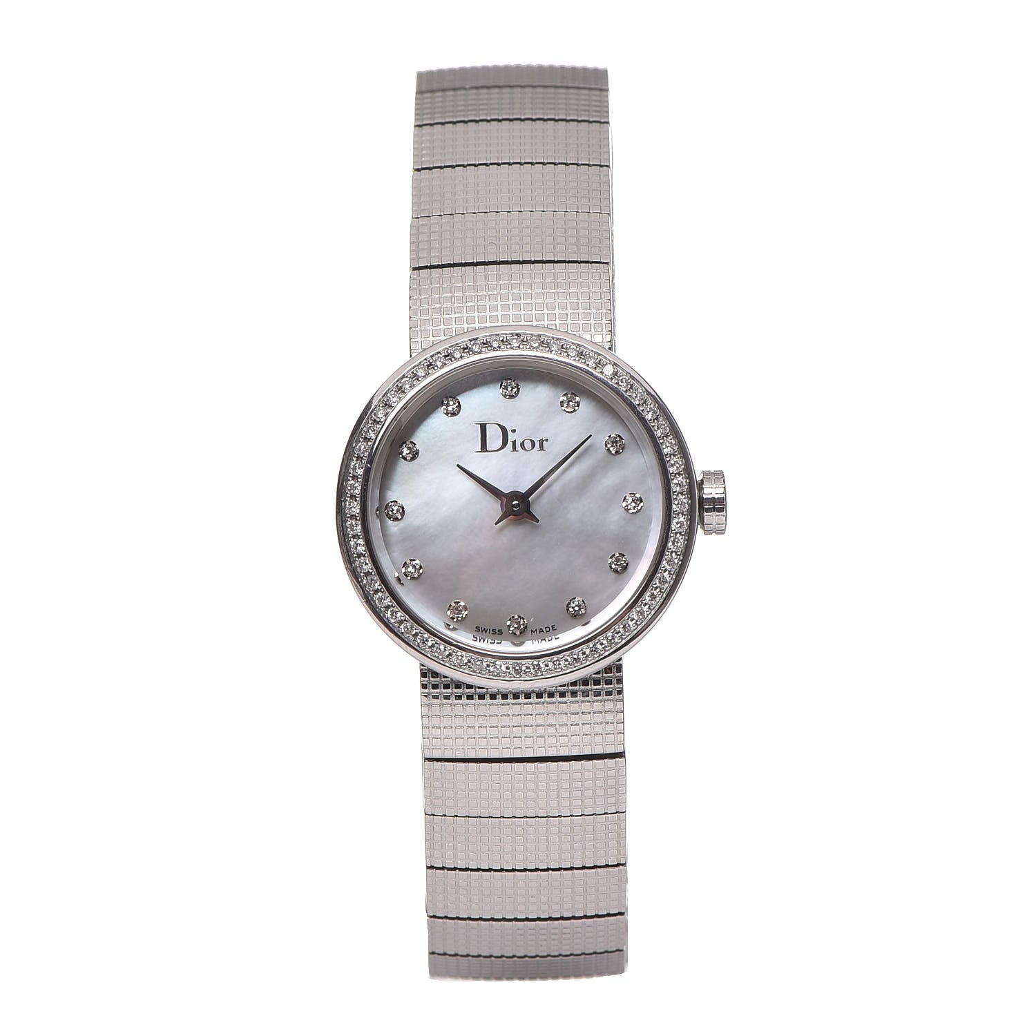 Christian Dior Stainless Steel Diamond Mother of Pearl 23mm La D De Dior Quartz Watch 1 of 6