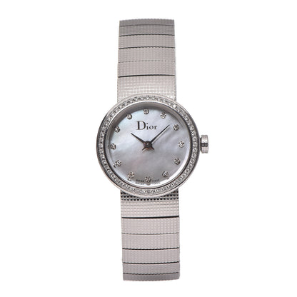 Christian Dior Stainless Steel Diamond Mother of Pearl 23mm La D De Dior Quartz Watch 1 of 6