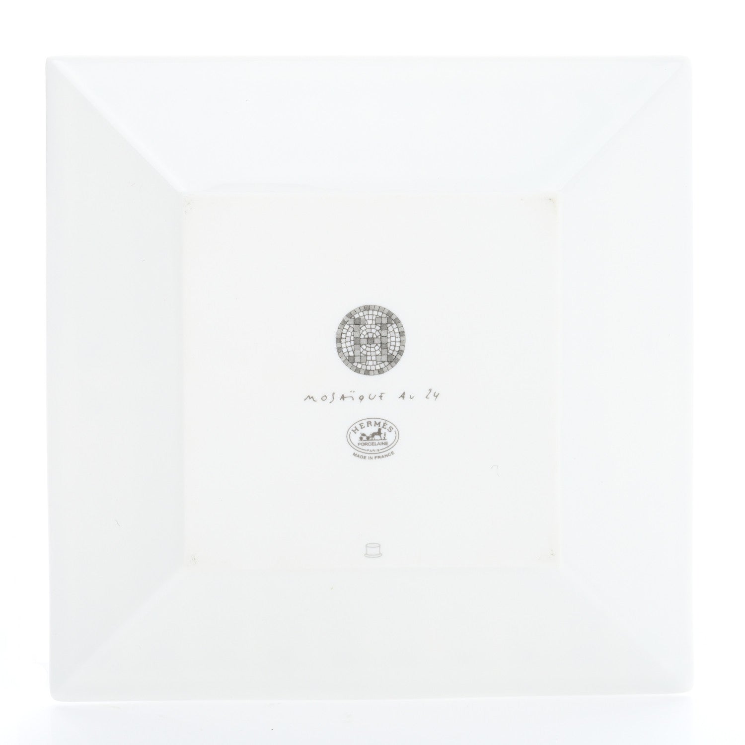 Hermes Porcelain Mosaique Au 24 Platine Square Plate N°2 3 of 6