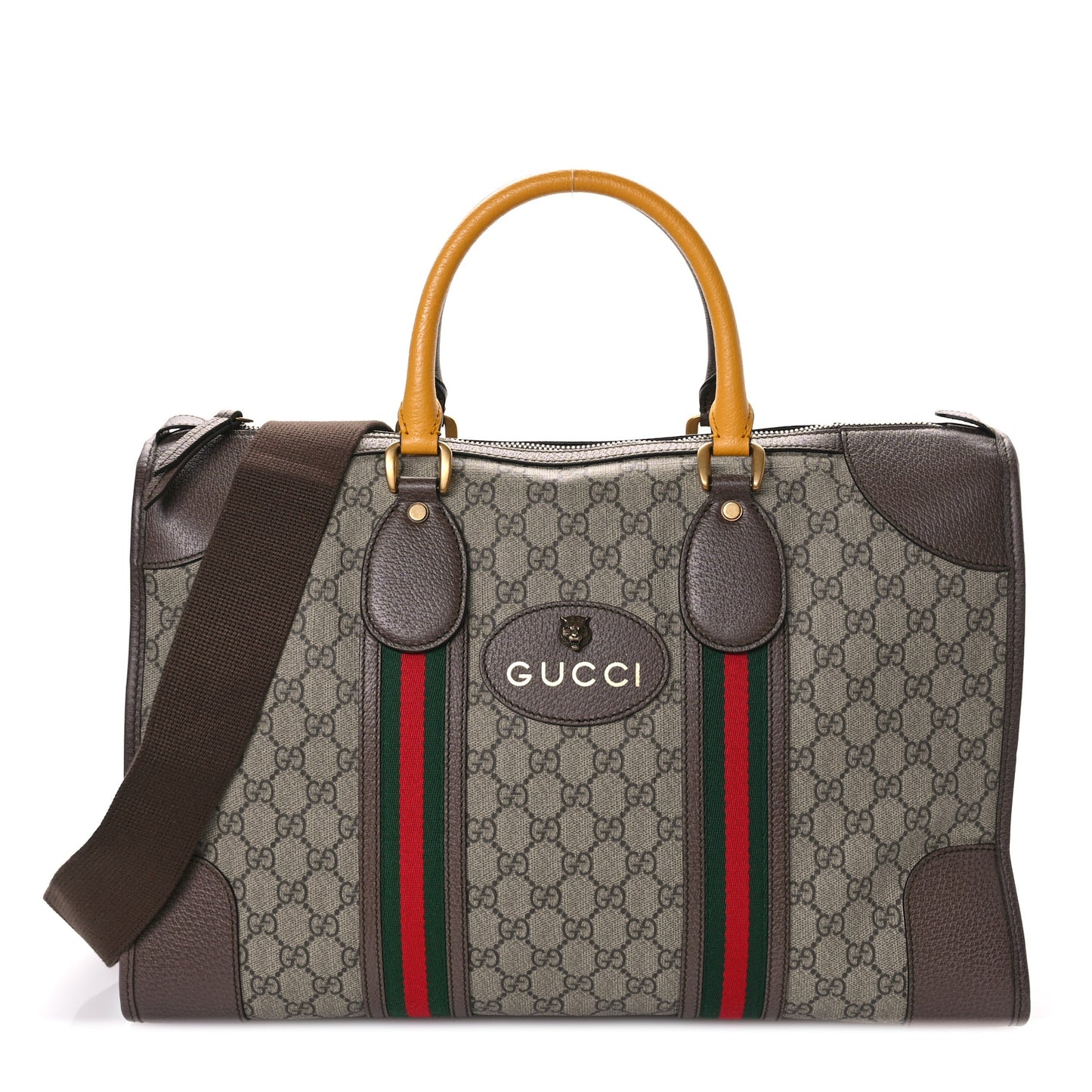 Soft GG Supreme Monogram Web Neo Vintage Duffle Bag Beige New Acero Crop