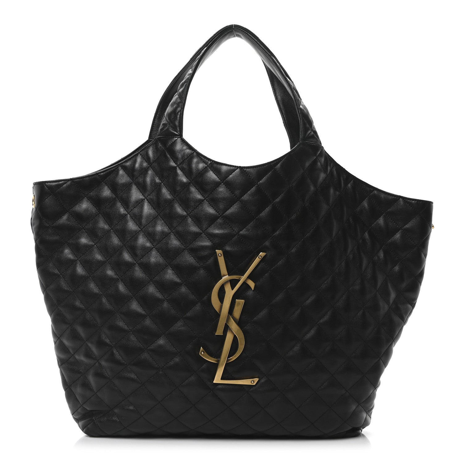 Saint Laurent Lambskin Quilted Maxi Icare Shopping Tote Black 1 of 10