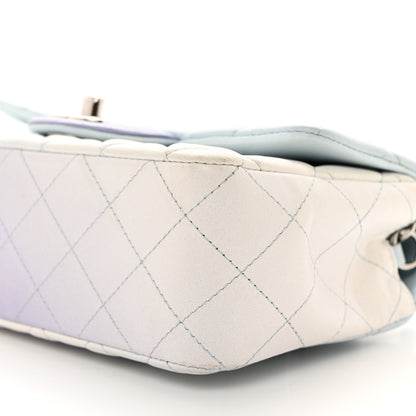 Chanel Perforated Lambskin Quilted Mini Rectangular Flap Light Blue Light Purple White 10 of 11