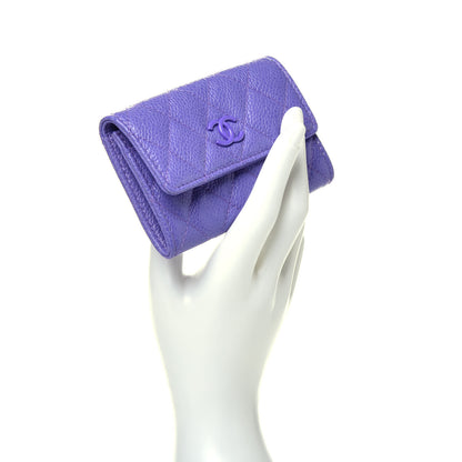 Chanel Caviar Quilted Incognito Flap Card Holder Purple 2 of 9