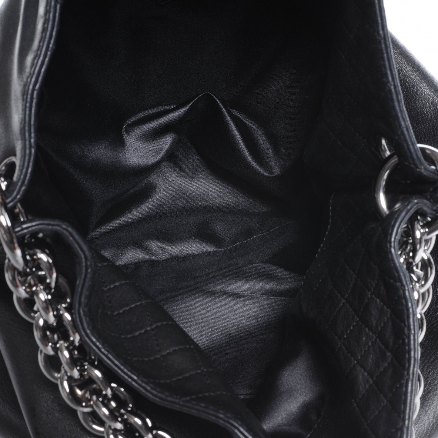 Lambskin Soft and Chain Large Hobo Black
