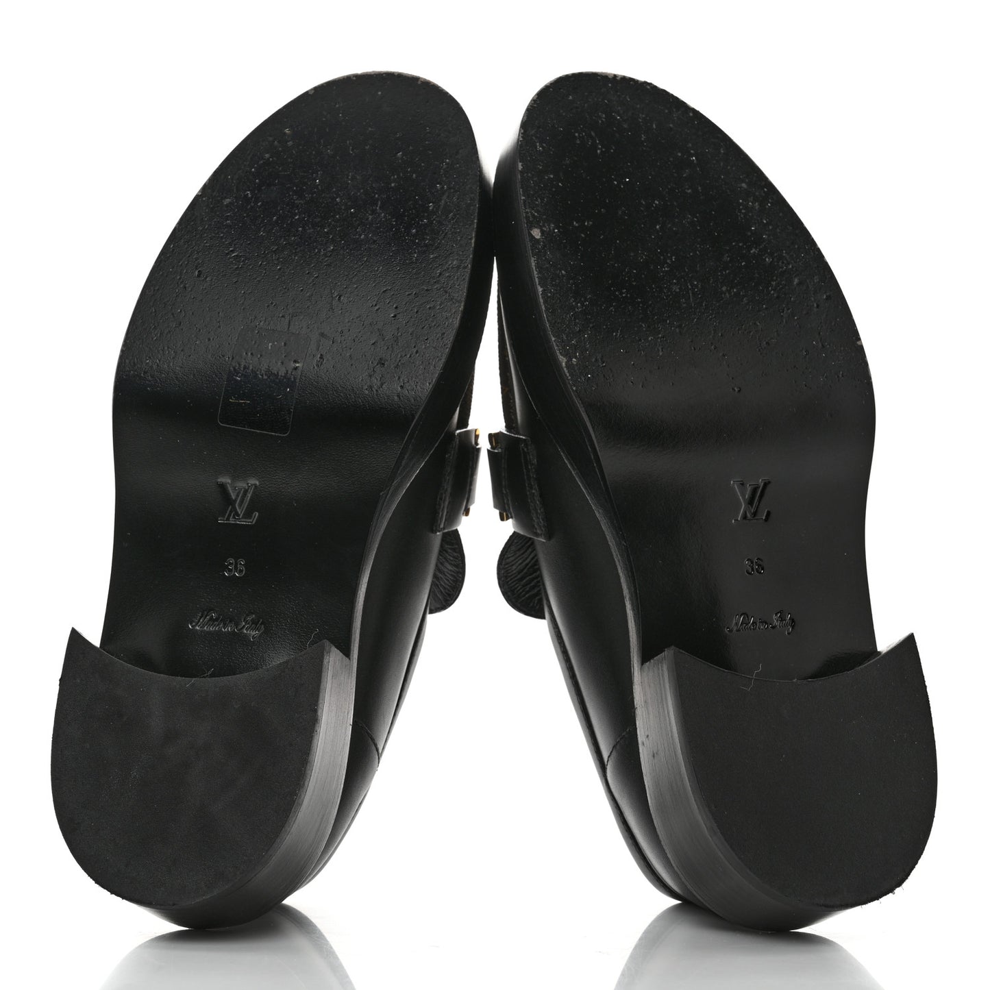 Monogram Calfskin Academy Loafers 36 Black