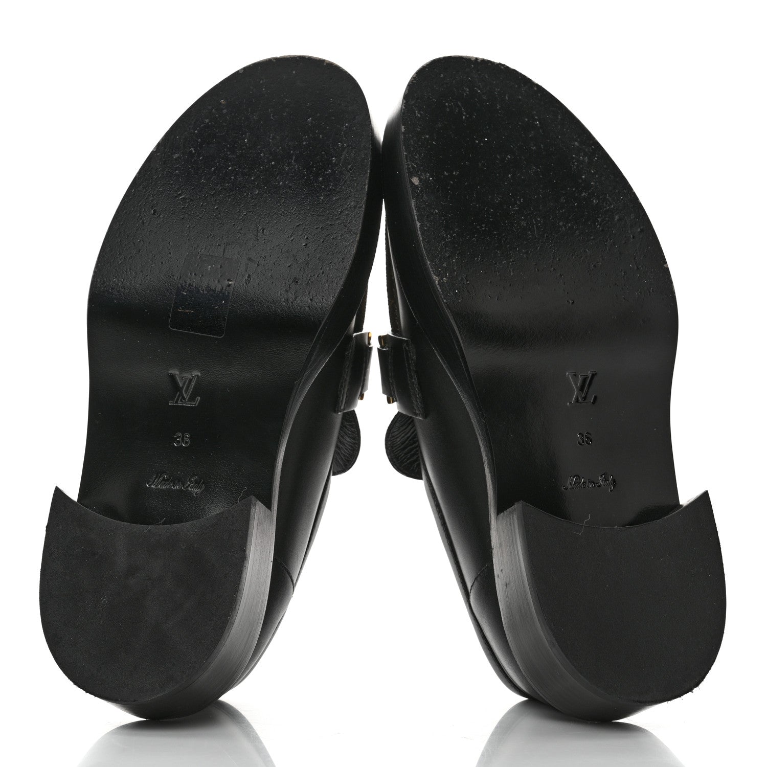 Louis Vuitton Monogram Calfskin Academy Loafers 36 Black 5 of 9