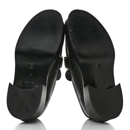 Louis Vuitton Monogram Calfskin Academy Loafers 36 Black 5 of 9