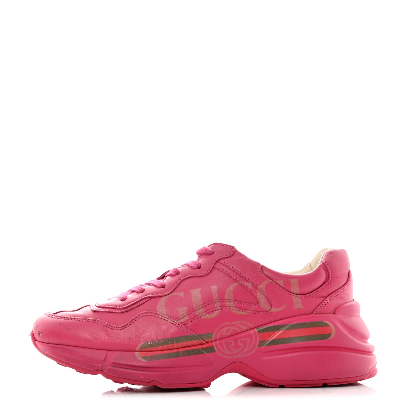 Calfskin Logo Womens Rhyton Sneakers 38 Box Pink