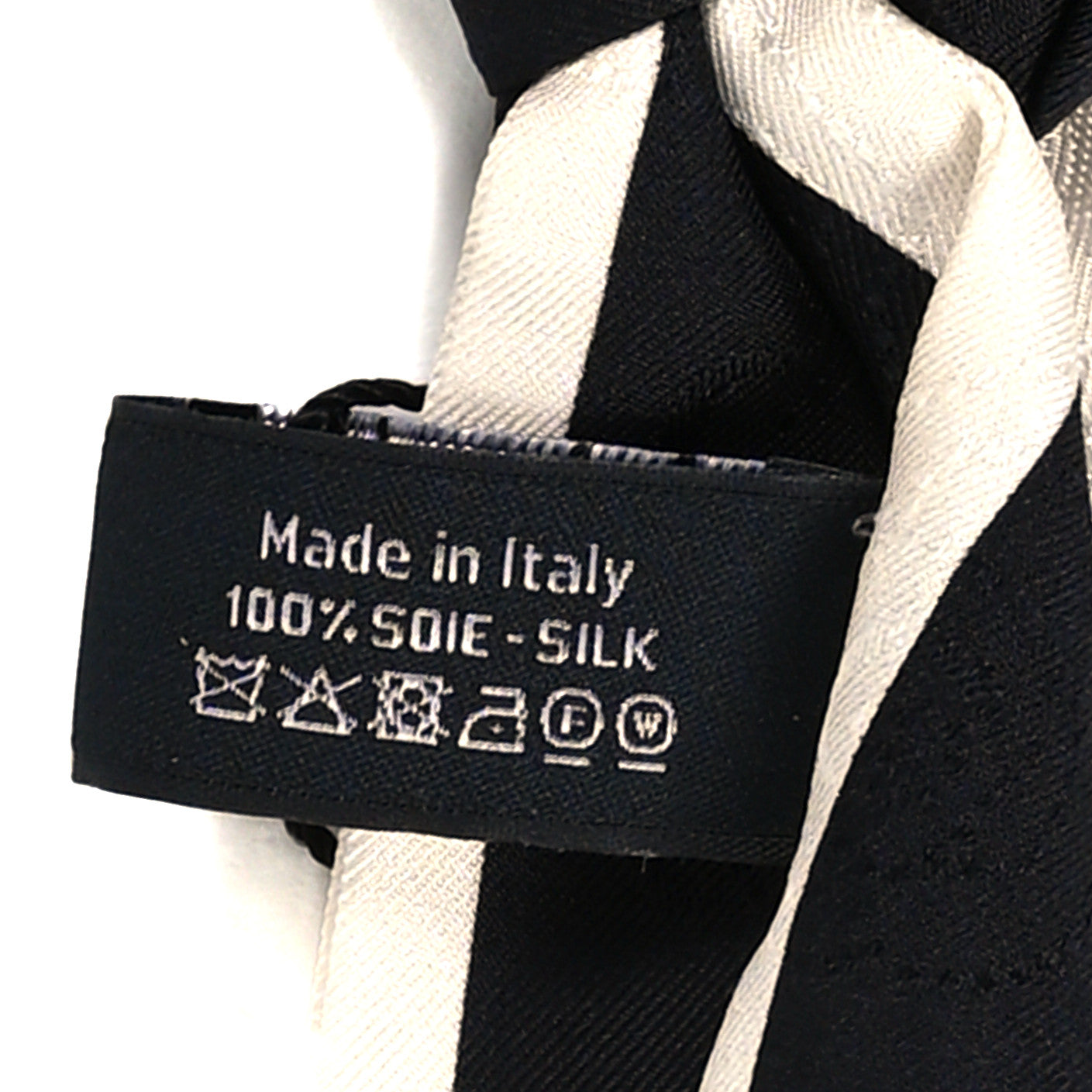 Silk Hair Tie Black Ivory