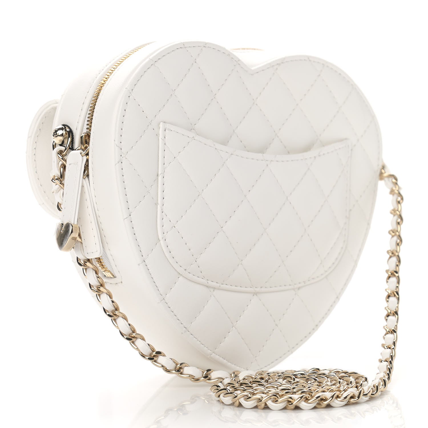 Chanel Lambskin Quilted CC In Love Heart Bag White 3 of 11
