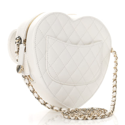 Chanel Lambskin Quilted CC In Love Heart Bag White 3 of 11