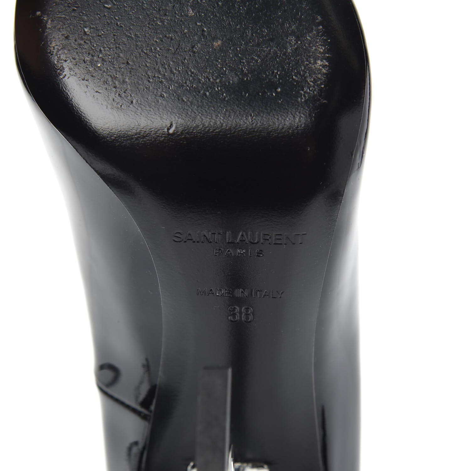 Saint Laurent Patent Opyum 110 Pumps 38 Black Silver 7 of 8