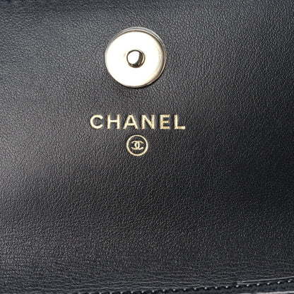 Chanel Calfskin Quilted Mini Maxi Pearls Wallet On Chain WOC Black 6 of 10