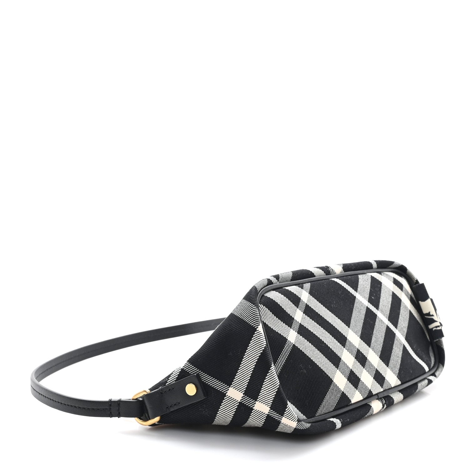 Burberry Essential Check Simple Zip Baguette Black Calico 4 of 10