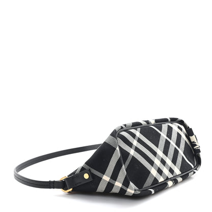 Burberry Essential Check Simple Zip Baguette Black Calico 4 of 10