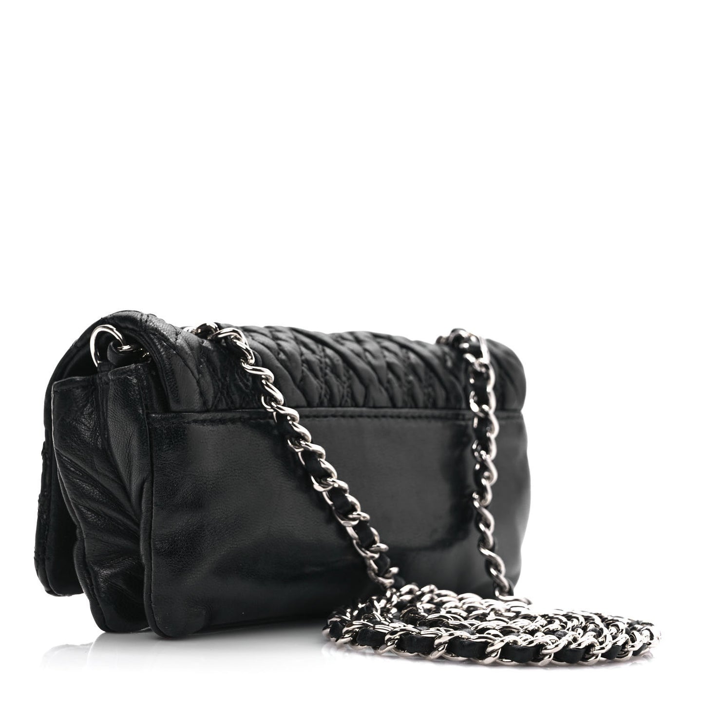 Lambskin Small Astrakan Flap Black