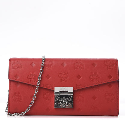 MCM Calfskin Ottomar Large Patricia Wallet On Chain Red 1 of 9