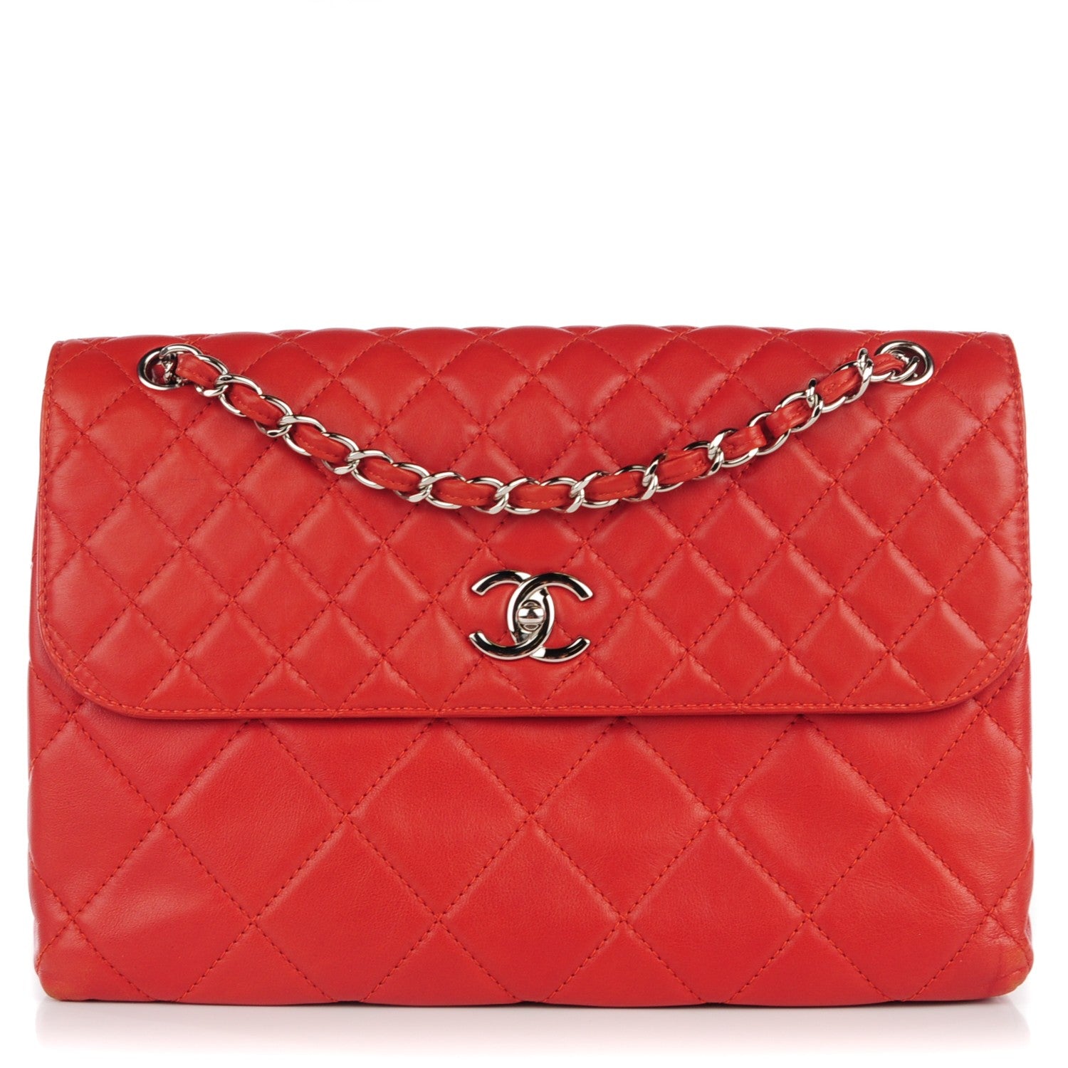 Chanel Calfskin Quilted In The Business Flap Red 1 of 8