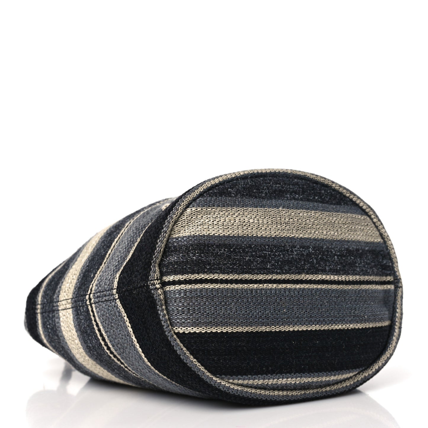 Striped Canvas Deauville Drawstring Bag Grey Black