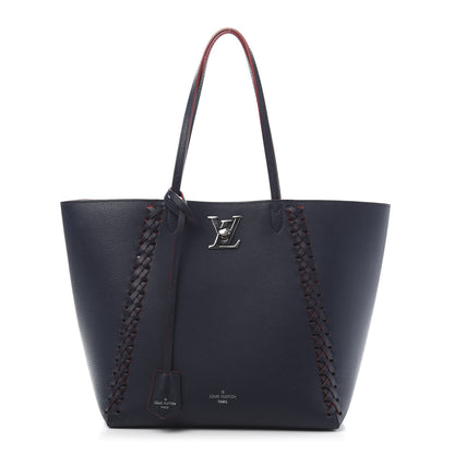 Louis Vuitton Calfskin Braided Lockme Cabas Marine Rouge 1 of 13