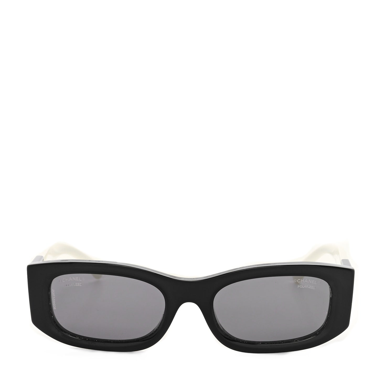Acetate Rectangle Sunglasses 5525 Black White