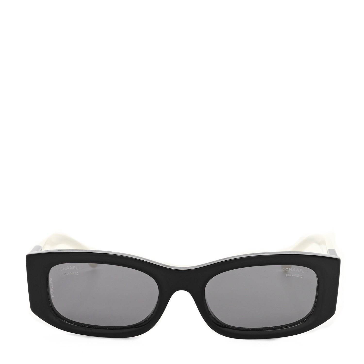 Chanel Acetate Rectangle Sunglasses 5525 Black White 2 of 7