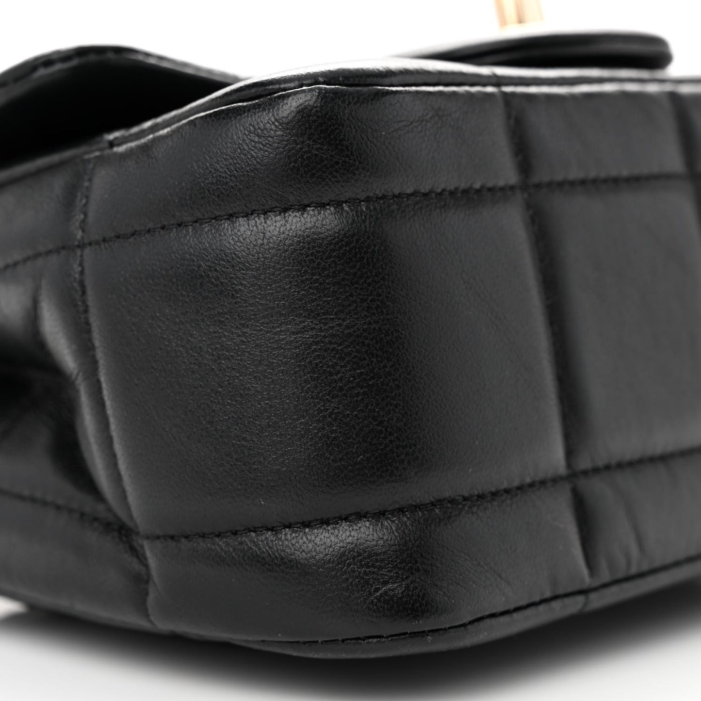 Lambskin Resin Crystal Square Quilted Mini Monacoco Flap Black