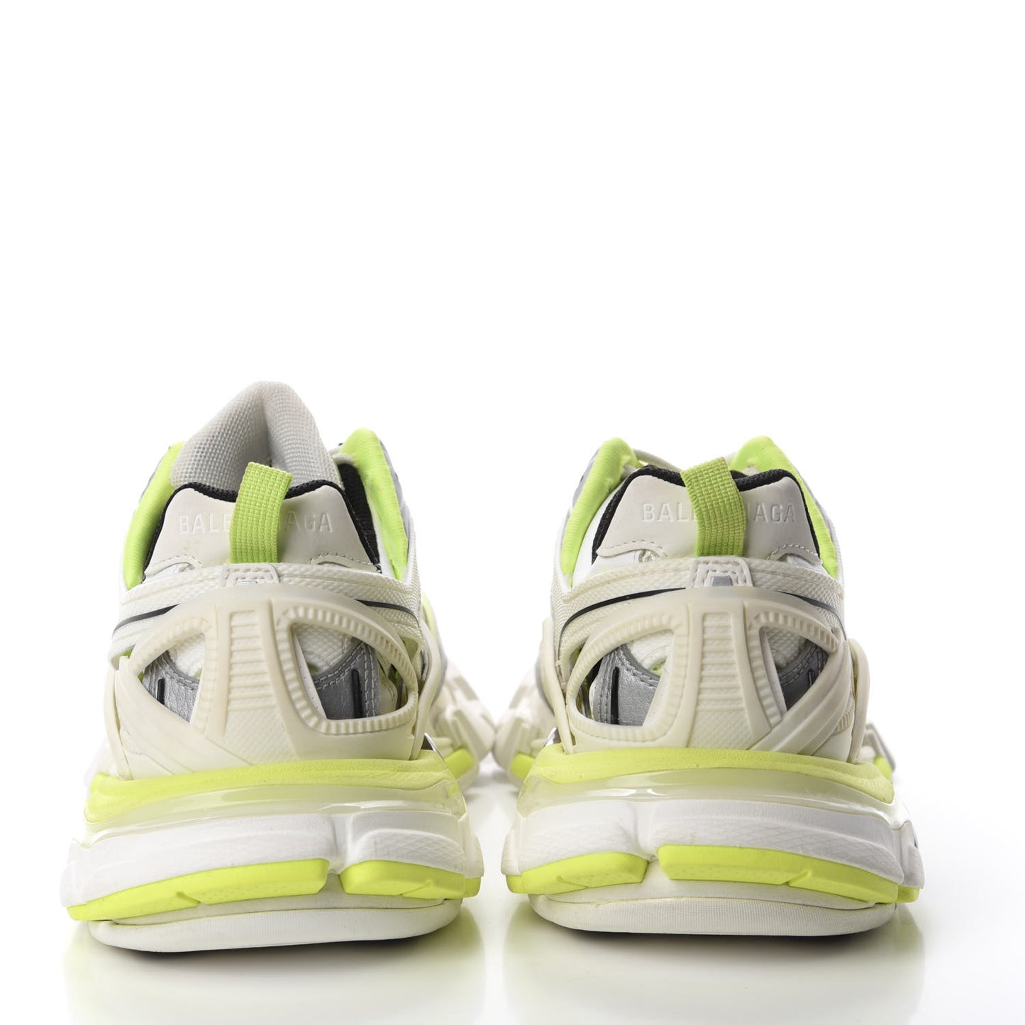 Rubber Mesh Bi-Color Womens Track.2 Open Sneakers 37 White Fluo Yellow