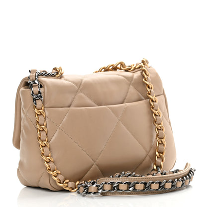 Chanel Lambskin Quilted Medium Chanel 19 Flap Dark Beige 3 of 11