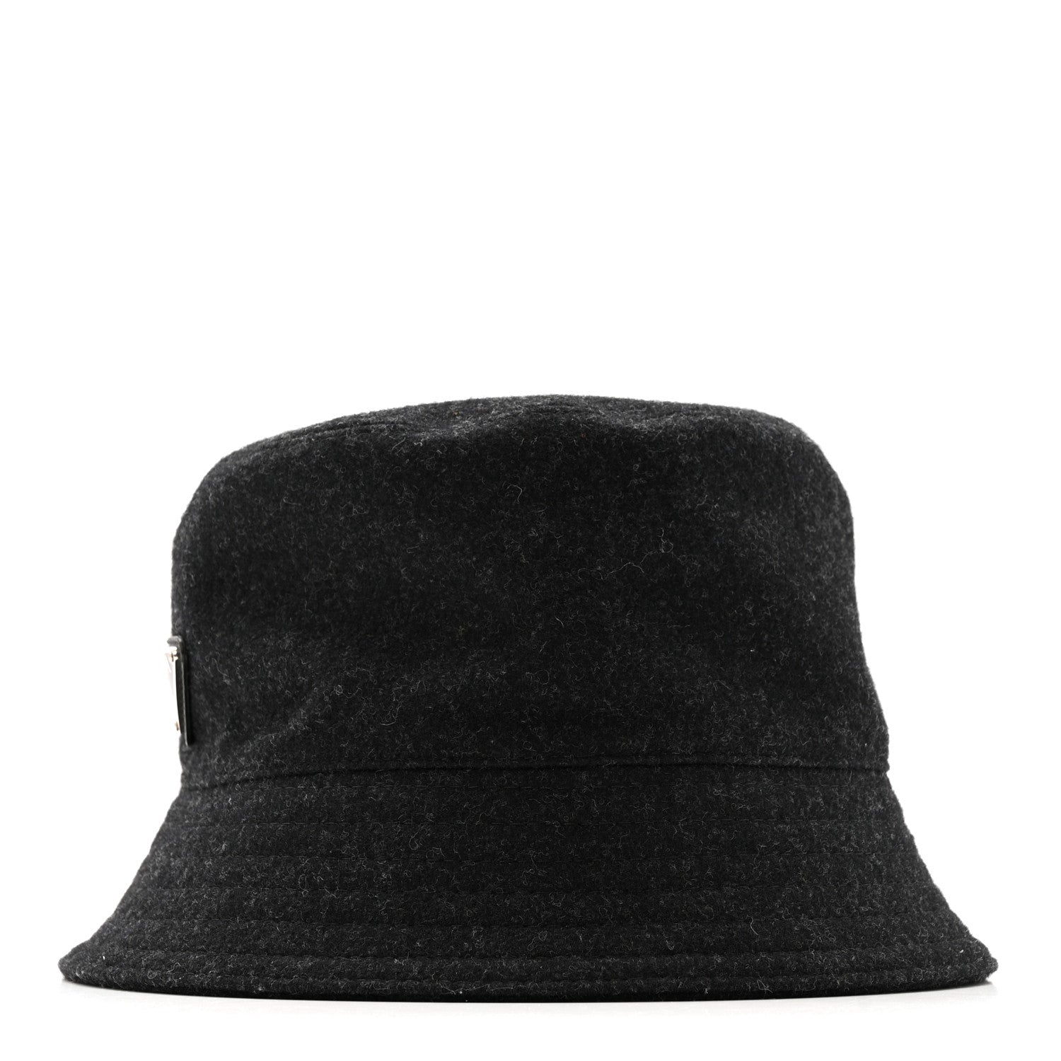 Prada Authentic Loden Wool Metal Triangle Logo Bucket Hat L Anthracite 4 of 9
