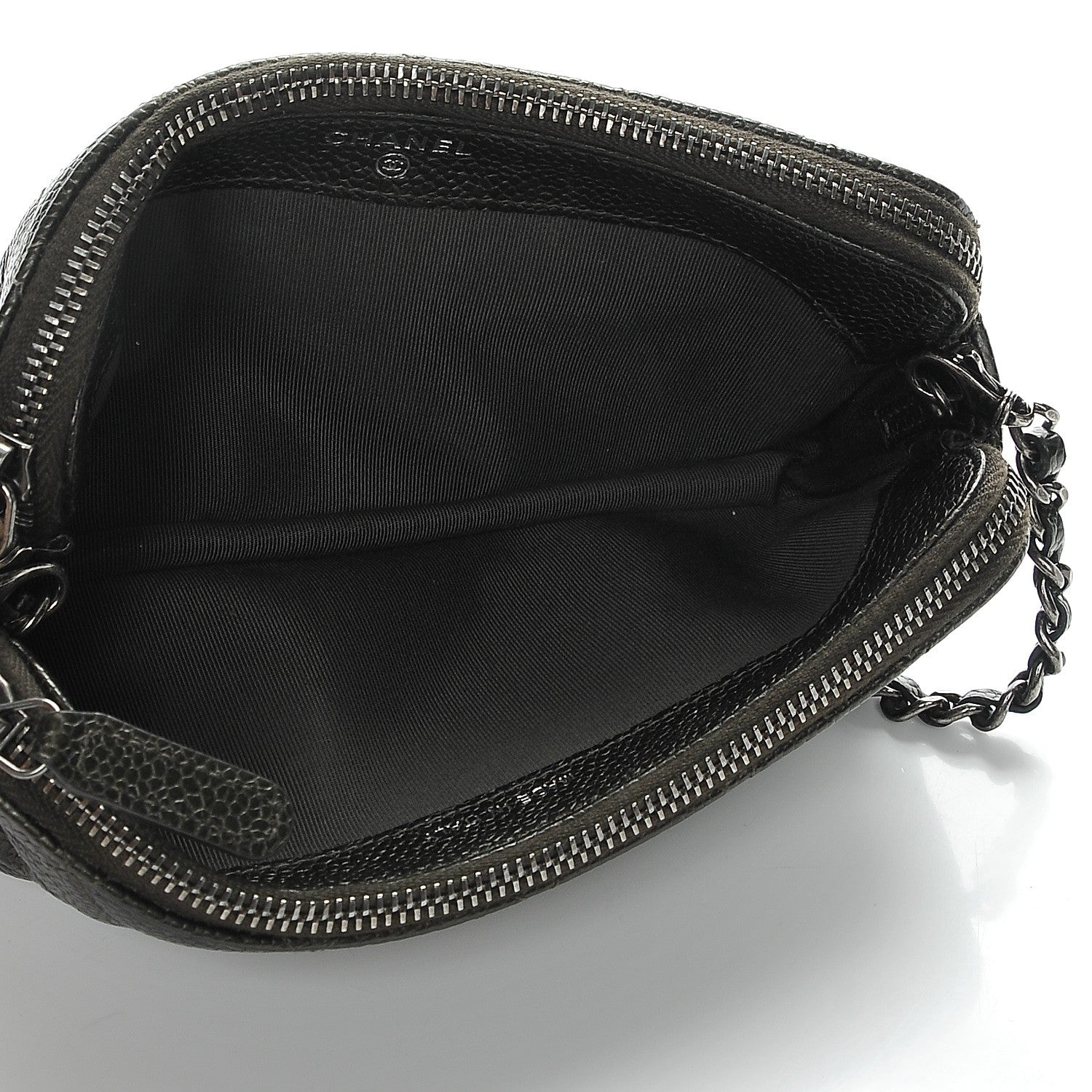 Chanel Caviar Quilted Small Clutch With Chain Dark Charcoal 5 of 12