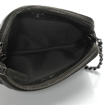 Chanel Caviar Quilted Small Clutch With Chain Dark Charcoal 5 of 12