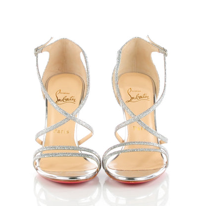 Christian Louboutin Glitter Gwynitta 100 Sandals 36.5 Silver 2 of 8
