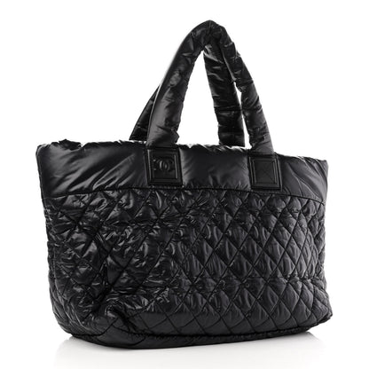 Chanel Nylon Quilted Large Coco Cocoon Tote Black 3 of 10