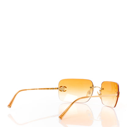 Chanel Metal Crystal CC Logo Sunglasses 4017-D Orange 4 of 8