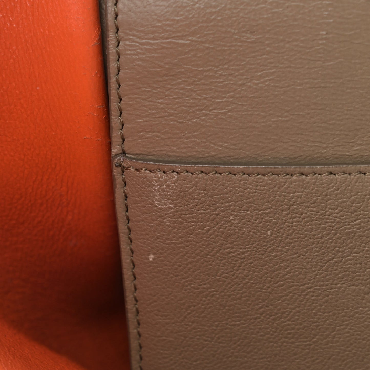 Smooth Calfskin Suede Small Tri-Color Trapeze Orange