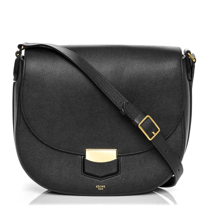 Celine Grained Calfskin Medium Trotteur Black 1 of 7